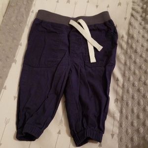 Navy blue cotton drawstring pants size 6-9 months